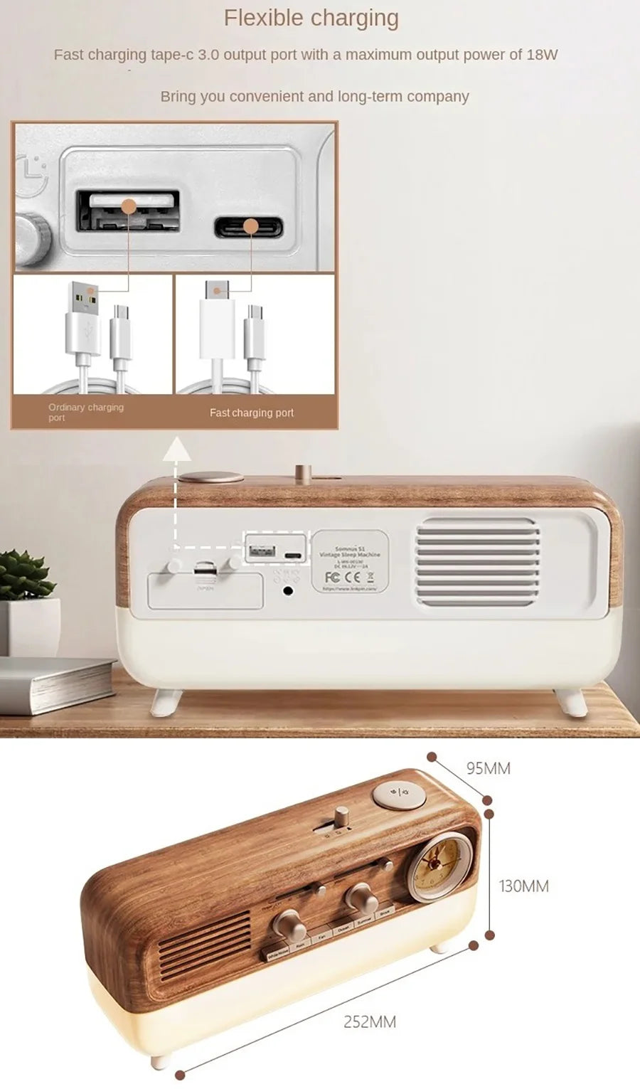 Lumosun Vintage Sleep wake-up light alarm clock