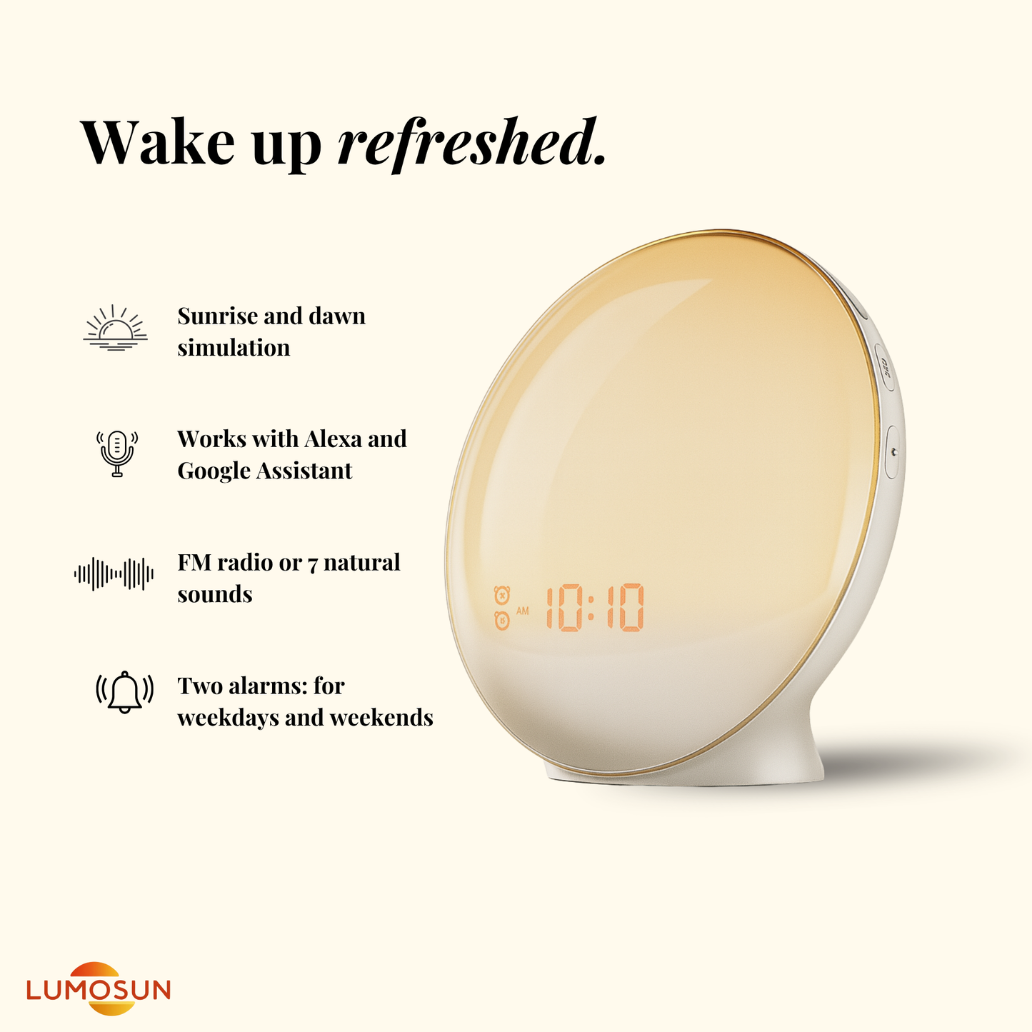 Lumosun Halo One wake up light alarm clock