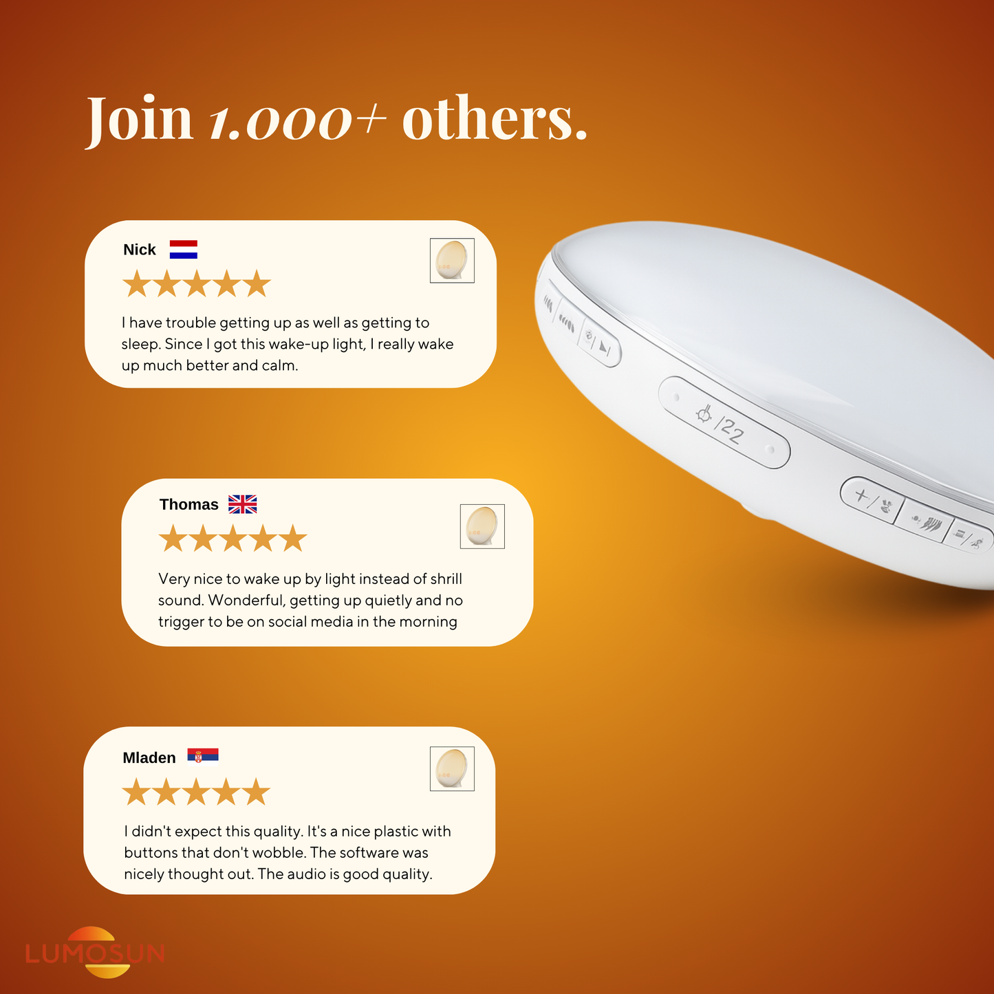 Lumosun Halo One wake up light alarm clock
